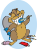 Beaver Brushing Teeth Clip Art